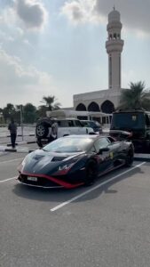 a picture of Lamborghini in dubai with front view