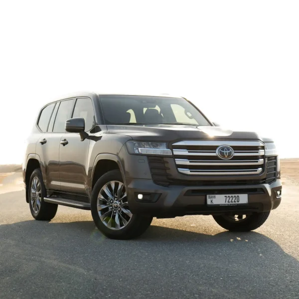 a picture of TOYOTA LAND CRUISER available for rental in dubai with frontview