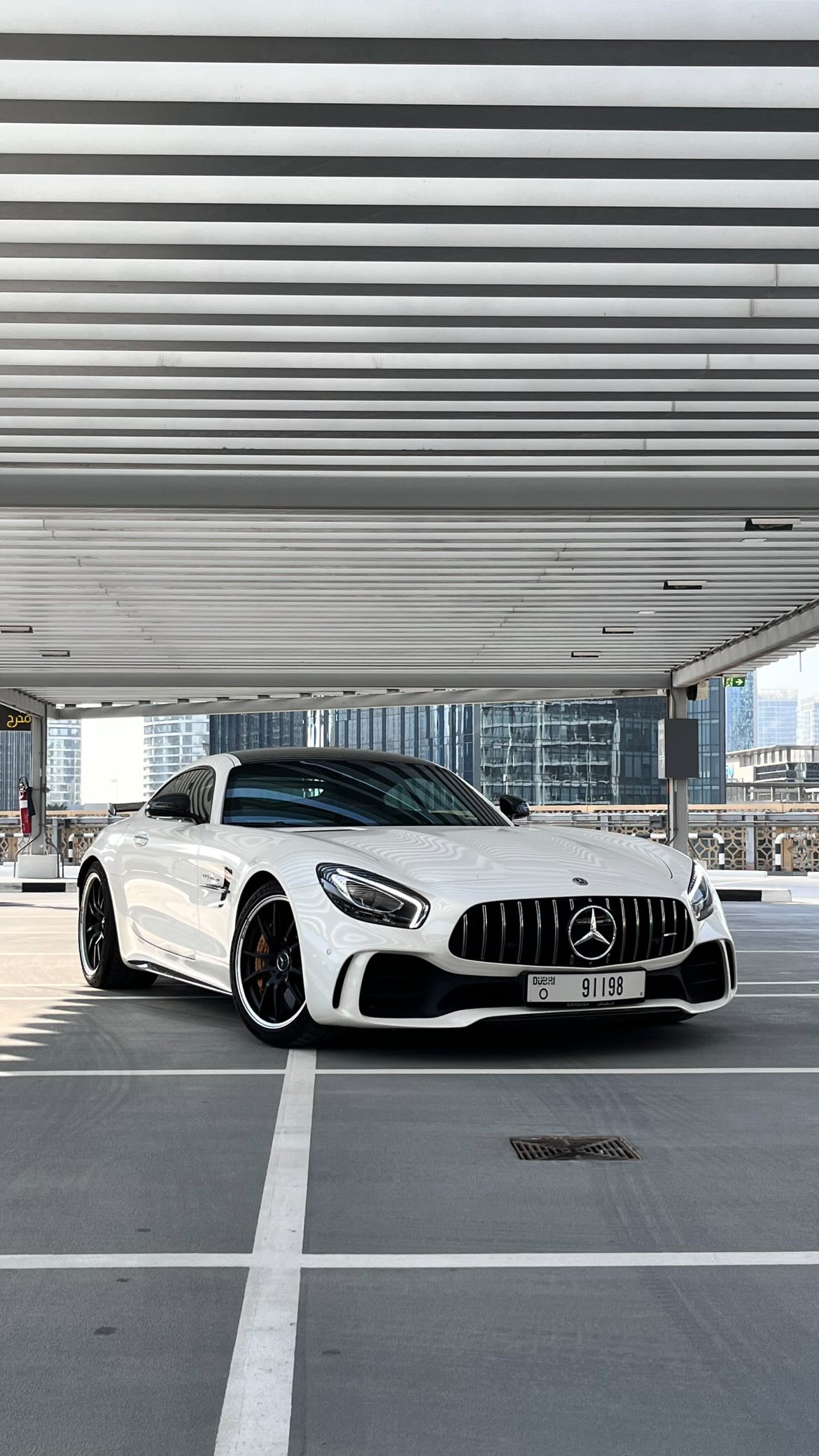 a picture of Mercedes AMG GTR with front view