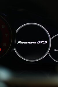 a picture of Porsche Panamera GTS with dashboard view