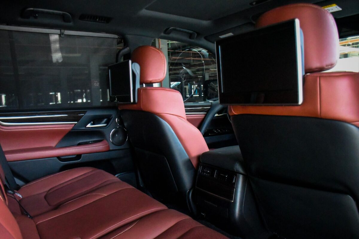 a picture of Lexus LX570 with backseat view